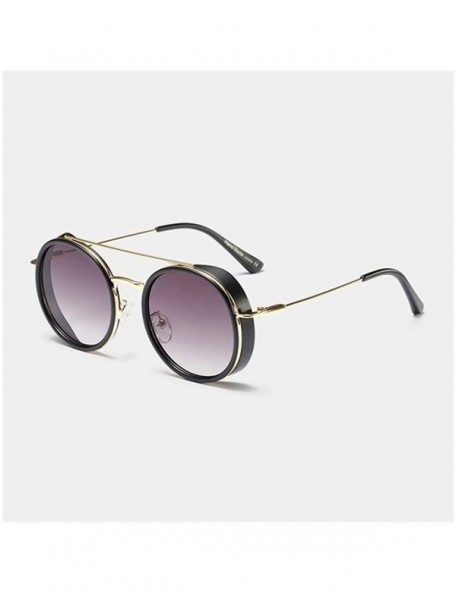 Round Sunglasses Steampunk Women Vintage Shades Round Luxury Metal Wrap Sun Glasses Brand Designer Retro - C2198URCTSR $8.26