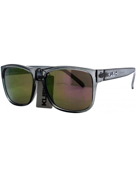 Square KUSH Unisex Sunglasses Slate Gray Square Frame Mirror Lens UV 400 - Gray (Purple Mirror) - C2186SSWSET $19.06