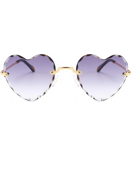 Rimless Women Polarized Sunglasses PC Lens Heart Rimless UV400 Protection Fashion Glasses for Driving - Hiking - Sports - C11...