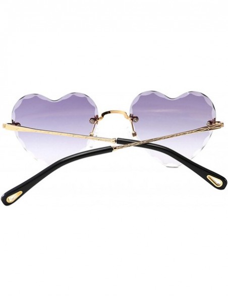 Rimless Women Polarized Sunglasses PC Lens Heart Rimless UV400 Protection Fashion Glasses for Driving - Hiking - Sports - C11...