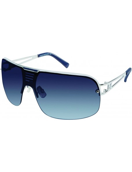 Shield Men's R1416 Vented Metal Shield Sunglasses with 100% UV Protection- 78 mm - Silver/Blue - CY180SXM3KI $32.14