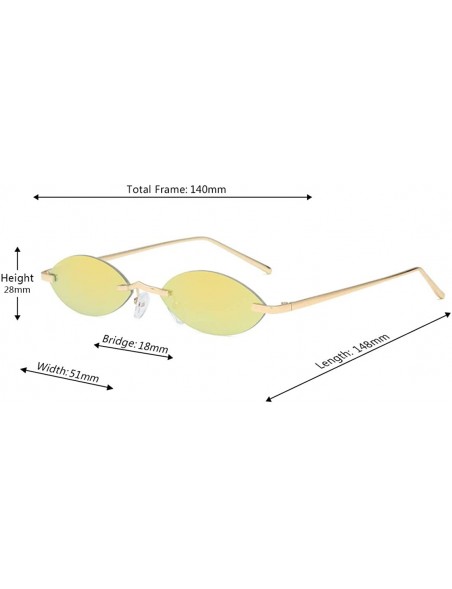 Oval Unisex Fashion Metal Frame Oval Candy Colors small Sunglasses UV400 - Gold - CF18NLSH2QL $10.51