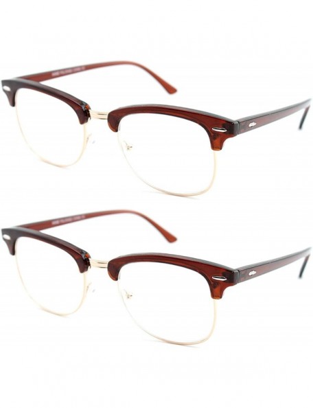 Round Reading Glasses - Best 2 Pack for Men and Women Fashion Fashion Reading Glasses - 2 Pack Brown/Gold - CG12O48EQR3 $9.54