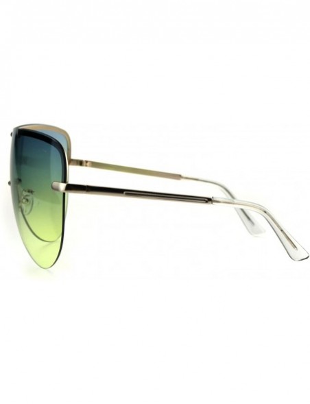 Shield Oceanic Color Gradient Lens Oversize Shield Diva Racer Sunglasses - Blue Yellow - CQ185NNDKHS $12.99