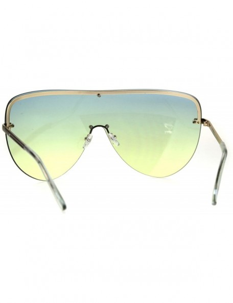 Shield Oceanic Color Gradient Lens Oversize Shield Diva Racer Sunglasses - Blue Yellow - CQ185NNDKHS $12.99