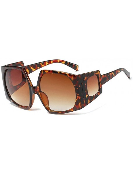 Goggle Fashion Sunglasses for women Brand Designer Large frame Irregular polygon Mens Goggle UV400 - Leopard - CS18RRR745Y $1...