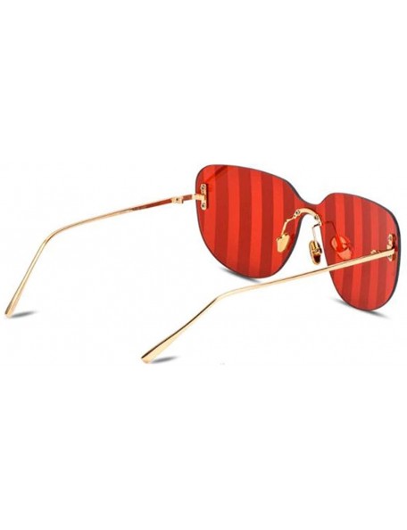 Aviator 2019 new sunglasses- women's one-piece sunglasses striped color film sunglasses - B - C718SMQC4U7 $39.40