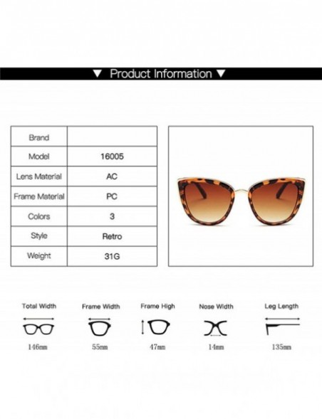 Round Vintage Cat Eye Sunglasses Women Sexy Ladies Clear Leopard Eyewear Metal Frame Sun Glasses Fashion - C5199CIAILA $19.57