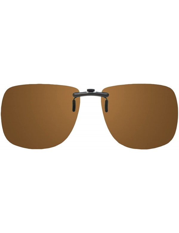 Square Polarized Clip-On Sunglasses C1 62mm - Amber - CC17YXEA54A $12.25