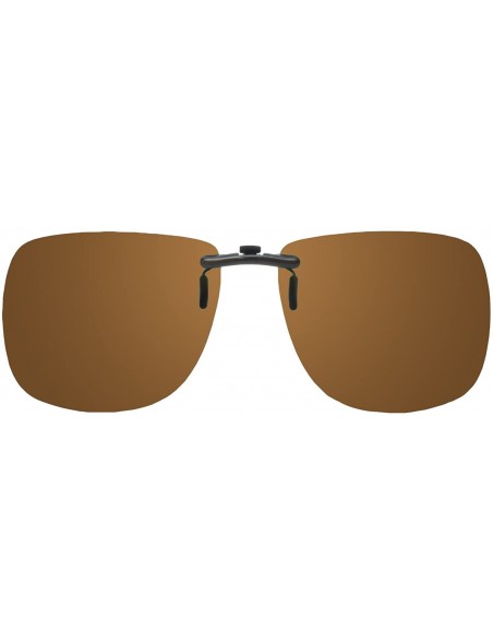 Square Polarized Clip-On Sunglasses C1 62mm - Amber - CC17YXEA54A $12.25