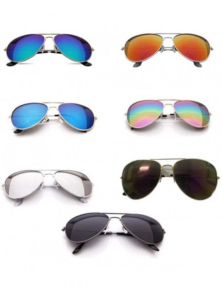 Sport Fashion UV Protection Glasses Travel Goggles Outdoor Metal Frame Sunglasses Sunglasses - Gold Blue - CJ18T2W207S $10.49