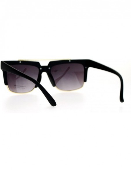 Square Unisex Fashion Sunglasses Square Flat Top Designer Style Shades UV 400 - Matte Black (Smoke) - CZ1896QC80L $10.62