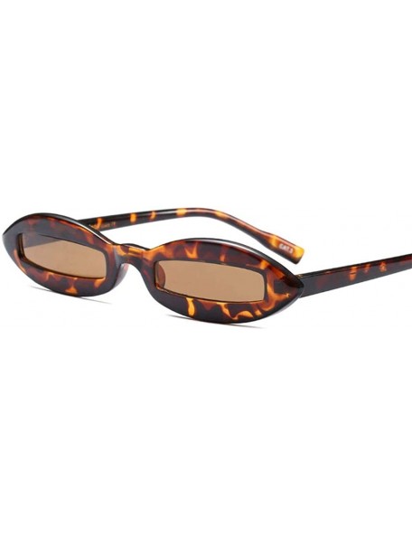 Oval Small Oval Sunglasses for Men Mini Sun Glasses Women Holiday Accessories UV400 (leopard) - CN18KI9N2Z3 $11.78