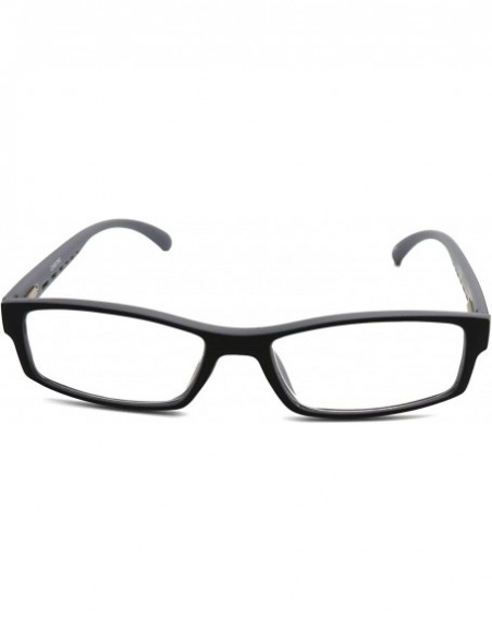 Rectangular Soft Matte Black w/ 2 Tone Reading Glasses Spring Hinge 0.74 Oz - R1 Matte Black Matte Grey - CK18WY0O6KE $23.10