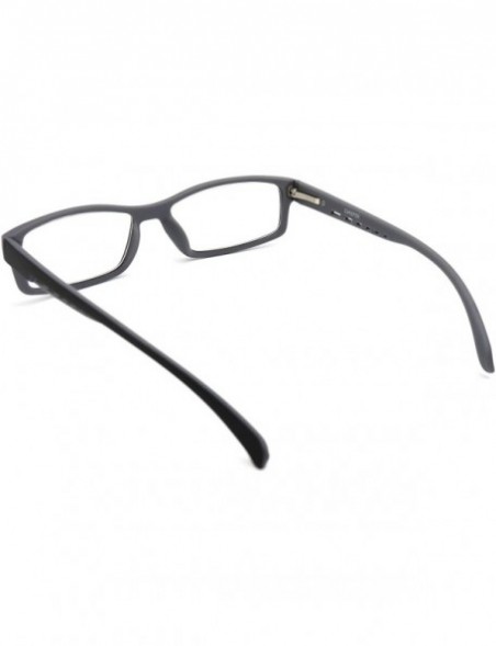 Rectangular Soft Matte Black w/ 2 Tone Reading Glasses Spring Hinge 0.74 Oz - R1 Matte Black Matte Grey - CK18WY0O6KE $23.10