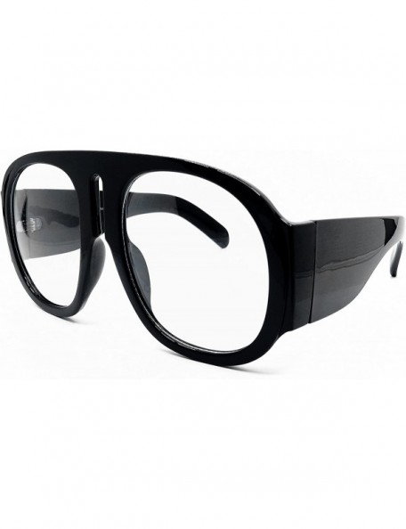 Oversized 8110 Premium Oversize XXL Fashion Retro Vintage Womens Mens Brand Designer Style Sunglasses - Black/ Clear - CR18EH...