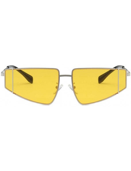 Wrap Metal SunglassesMan Women Irregular Shape Sunglasses Glasses Vintage Style - Yellow - C018TOD8E6E $10.70