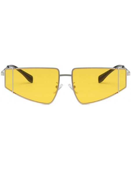 Wrap Metal SunglassesMan Women Irregular Shape Sunglasses Glasses Vintage Style - Yellow - C018TOD8E6E $10.70