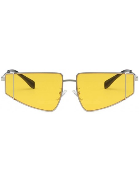 Wrap Metal SunglassesMan Women Irregular Shape Sunglasses Glasses Vintage Style - Yellow - C018TOD8E6E $10.70