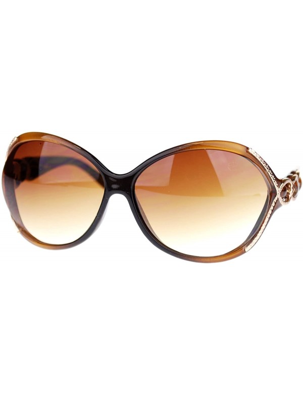 Butterfly Golden Bridge Womens Serpent Snake Chain Arm Butterfly Sunglasses - Brown - CG11O55AVRJ $9.32