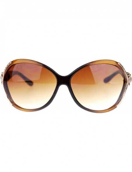 Butterfly Golden Bridge Womens Serpent Snake Chain Arm Butterfly Sunglasses - Brown - CG11O55AVRJ $9.32