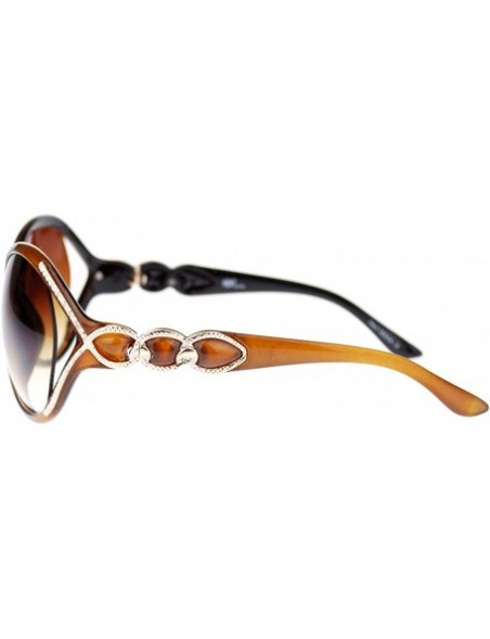 Butterfly Golden Bridge Womens Serpent Snake Chain Arm Butterfly Sunglasses - Brown - CG11O55AVRJ $9.32