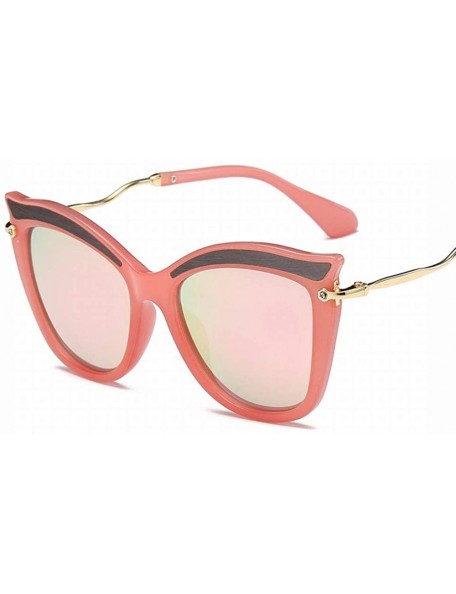 Sport New Sunglasses Personality Mirror Legs Fashion Mirror Eyebrow Color Film Sunglasses Uv Protection - C518SHQ0HNH $49.19