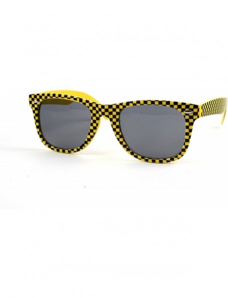 Wayfarer Classic Wayfarer Sunglasses Yellow Frame Black Checker T712 - CX11BFC8QHD $9.75