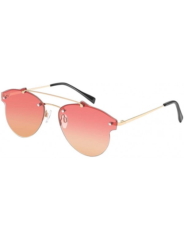 Cat Eye Classic Cat Eye Sunglasses for Women Oversized Metal Frame Mirrored - Kbrg-001 - C118QW7MNXZ $11.42