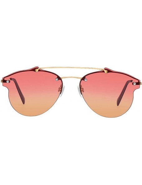 Cat Eye Classic Cat Eye Sunglasses for Women Oversized Metal Frame Mirrored - Kbrg-001 - C118QW7MNXZ $11.42