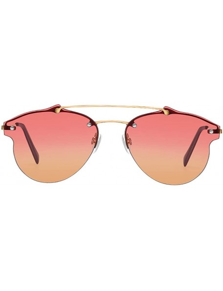 Cat Eye Classic Cat Eye Sunglasses for Women Oversized Metal Frame Mirrored - Kbrg-001 - C118QW7MNXZ $11.42