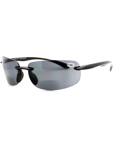 Rectangular Bifocal Magnification Lens Sunglasses Rimless Rectangular Fashion UV 400 - Black - C4189DZ4EZU $11.80