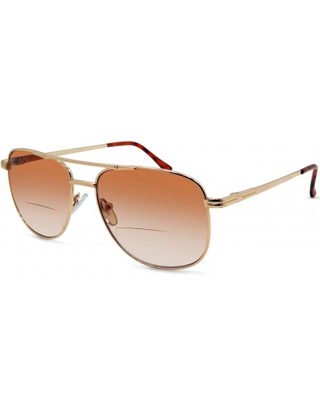 Aviator Chillin' Aviator Bifocal Sunglasses - Gold - C011JMEI711 $22.39