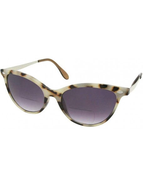 Cat Eye Bifocal Sunglasses Women's Cat-eye B105 - Spotted Brown Gray Lenses - C918Z7SORCA $15.39