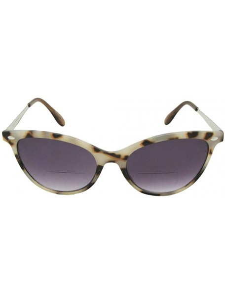 Cat Eye Bifocal Sunglasses Women's Cat-eye B105 - Spotted Brown Gray Lenses - C918Z7SORCA $15.39