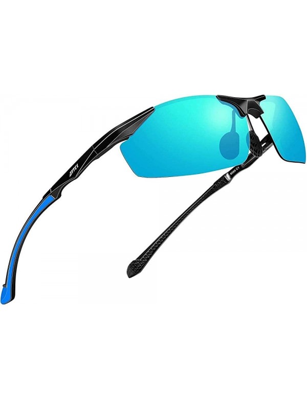 Sport Men's Sports Glasses Polarized Sunglasses Driver Glasses Metal Frame Ultra Light-blue - CL198ND46SM $28.84