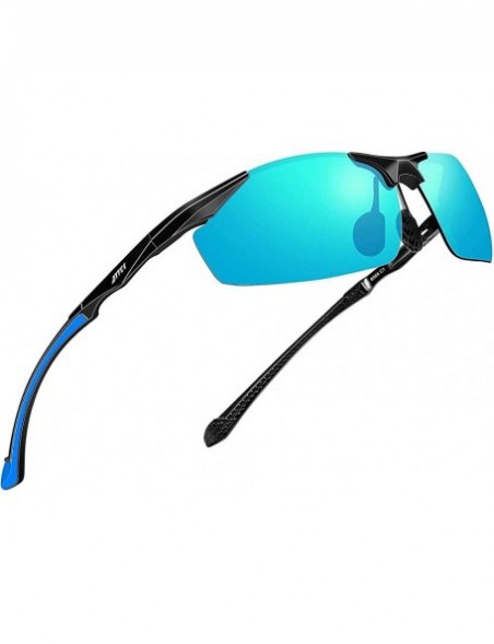 Sport Men's Sports Glasses Polarized Sunglasses Driver Glasses Metal Frame Ultra Light-blue - CL198ND46SM $28.84