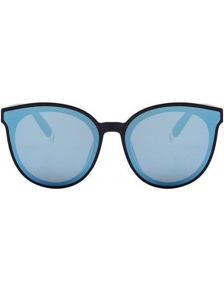 Oversized Round Sunglasses for Women Vintage Eyewear S8094 - Blue Mirror - C717YG03DMA $14.22
