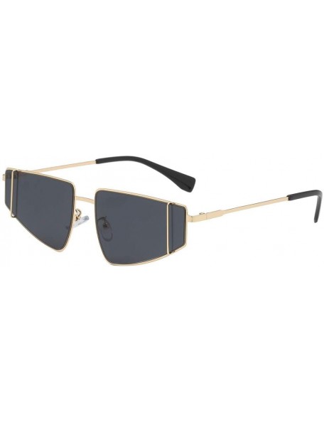 Aviator Fashion Men Women Irregular Shape Sunglasses Glasses Vintage Retro Style Luxury Accessory (Black) - Black - CD195N256...
