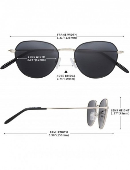 Sport Retro Round Metal Polarized Sunglasses for Men Women 100% UV400 Protection - Sliver - CQ199799UYS $15.94