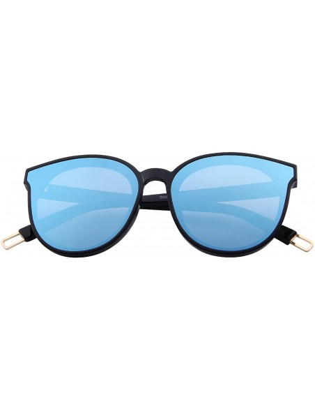 Oversized Round Sunglasses for Women Vintage Eyewear S8094 - Blue Mirror - C717YG03DMA $14.22