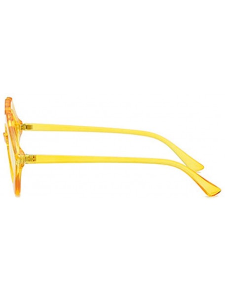 Rectangular Fashion Lips Frame Oversized Plastic Lenses Sunglasses for Women UV400 - Yellow - CG18N0XZ22A $9.12