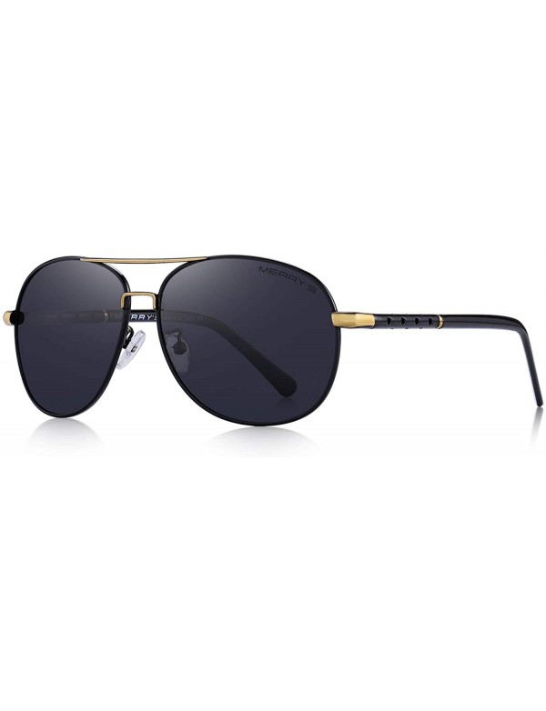 Sport Classic Goggles Men's Polarized Sunglasses UV Protection eye glasses S8371 - Gold - CK12FU713K5 $10.48