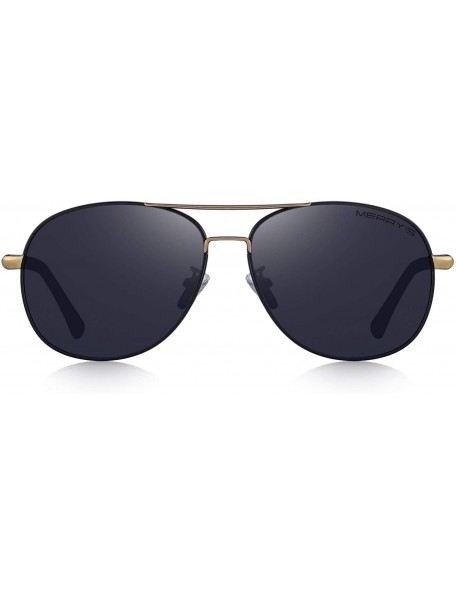 Sport Classic Goggles Men's Polarized Sunglasses UV Protection eye glasses S8371 - Gold - CK12FU713K5 $10.48