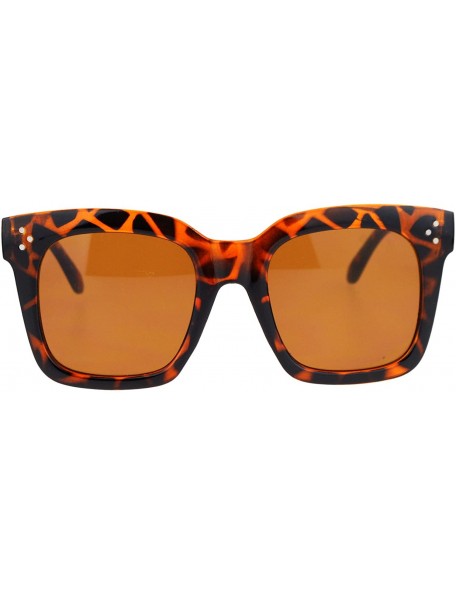 Square Oversized Square Frame Sunglasses Womens Celebrity Fashion Shades - Tortoise - CK187CCG4IX $12.22