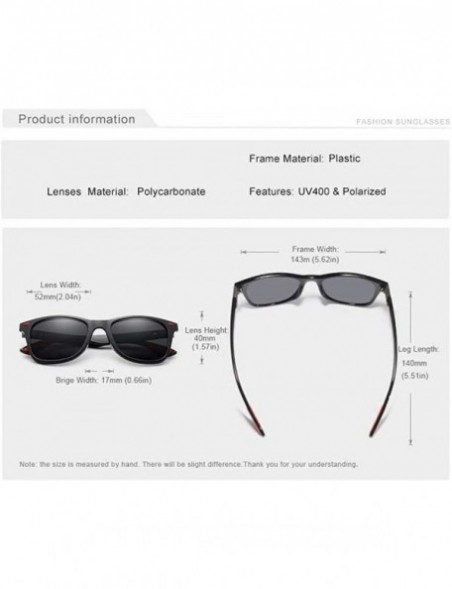 Square Genuine Tough Men's Polarized Sunglasses Square Fashion - Blue/Gray - CW18YK8HS92 $20.88