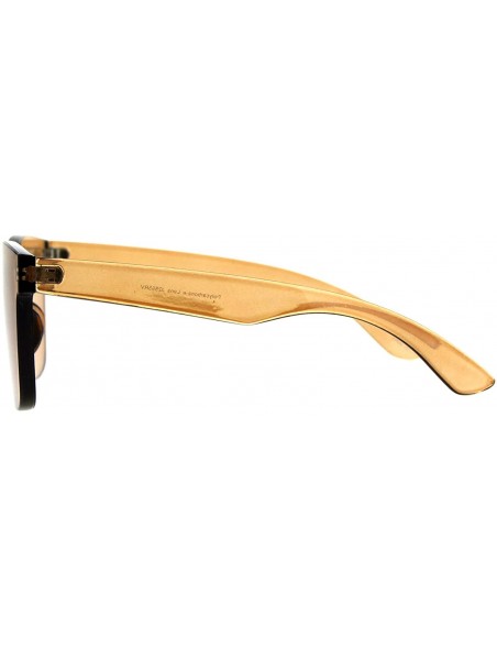 Rimless Monoblock Rimless Sunglasses Thick Square Plastic Frame Unisex Shades - Brown - CO18GUY58XC $12.94