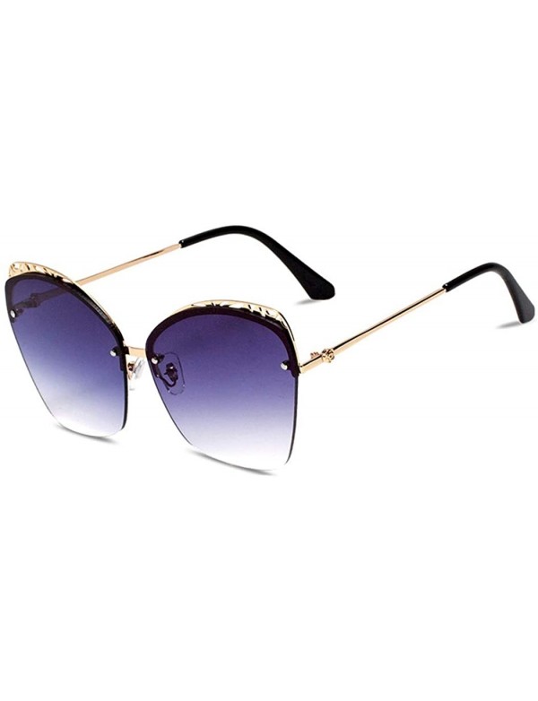 Aviator 2019 new sunglasses ladies - frameless fashion sunglasses cat eye sunglasses - B - CR18SHS4U0I $37.92