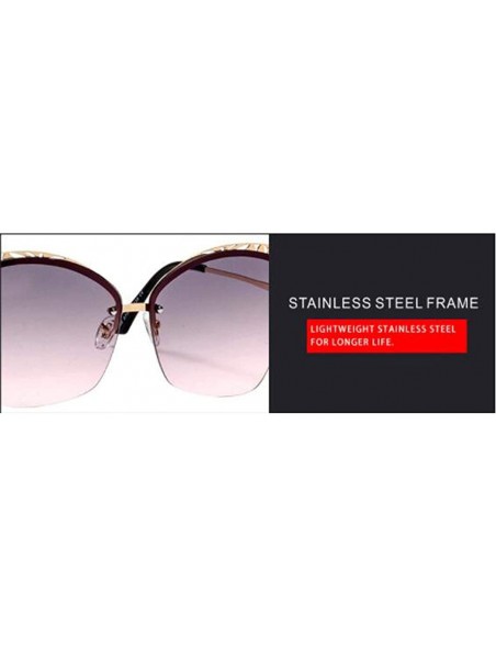 Aviator 2019 new sunglasses ladies - frameless fashion sunglasses cat eye sunglasses - B - CR18SHS4U0I $37.92
