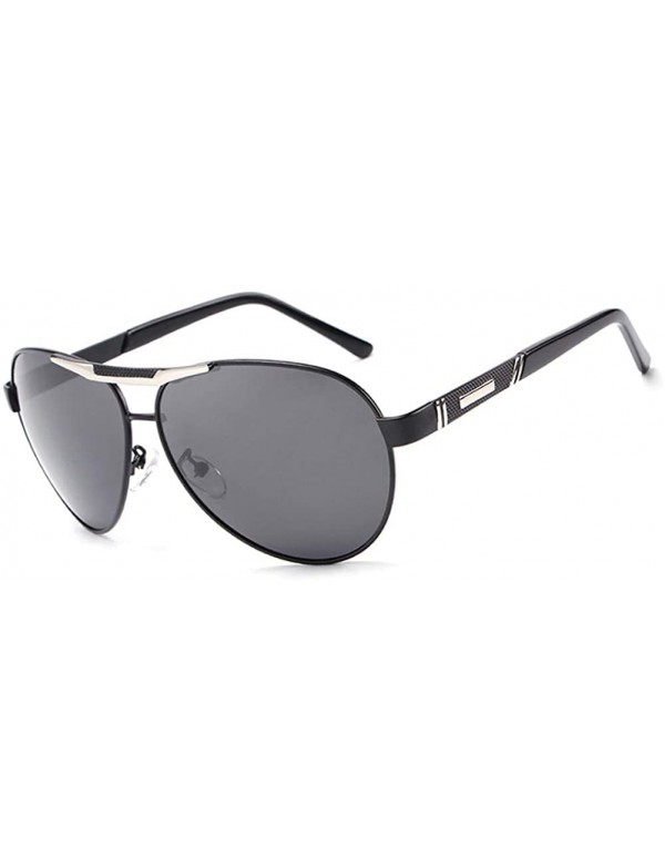 Rimless Fashion Retro Biker Fishing Oversized Polarized Sunglasses for Men 4269 - Black - CP18ZTCOGS2 $17.58